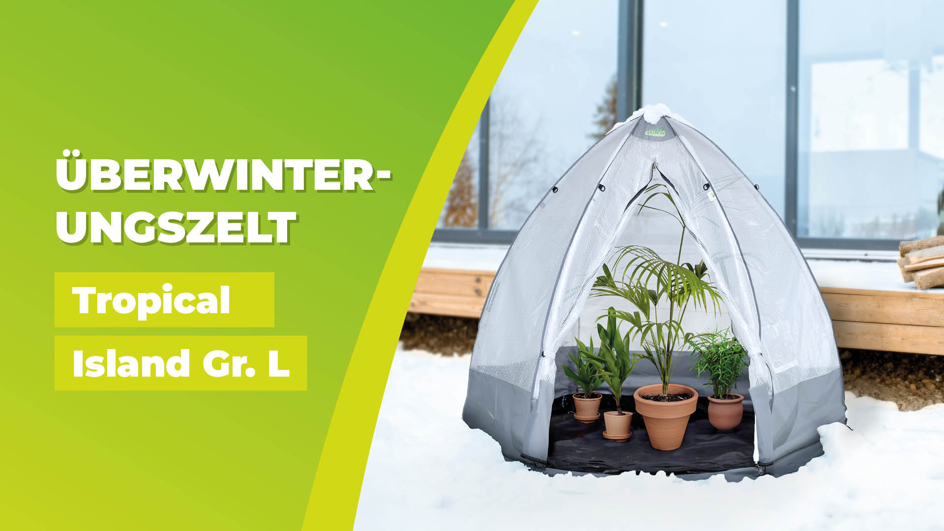 BioGreen Überwinterungszelt/Foliengewächshaus Tropical Island L